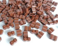 50x Lego Classic 1 x 2 Building Blocks - Brown