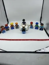 Duplo Figures (11) Car Base Chair Farmer Delivery Pilot Construction Worker