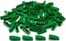 Lego 100 New Green Slopes Sloped Curved 3 x 1 Parts