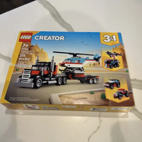 LEGO 31146 Creator 3 in 1 Flatbed Truck with Helicopter Toy - New (see pics)
