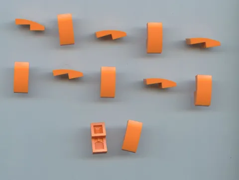 LEGO x 12 Orange Slope, Curved 2 x 1 x 2/3 11477