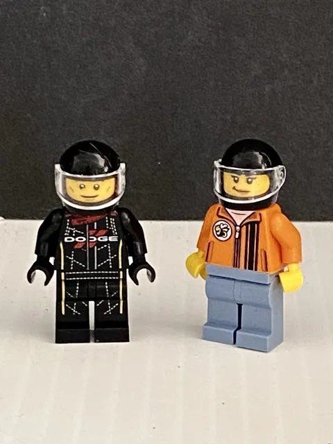 Lego Minifig Dodge Race Car Drivers Mini Figure