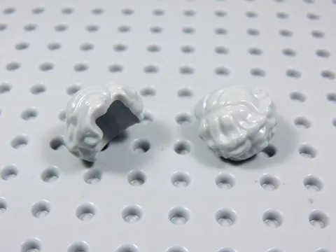 LEGO Lot of 2 Female Girl Light Bluish Gray Short Hair Minifig Curled Wavy BQ