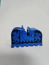 Lego HORSE BARDING Ruffled Edge with DRAGONS on Black Background Pattern 2490px2