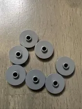 LEGO 18674 Dark Bluish Gray Tile, Round 2 x 2 with Open Stud x7