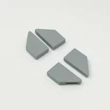 5091 5092 LEGO Parts Tile 1x2 Wedge Right & Left LIGHT BLUISH GRAY (2 Pairs)