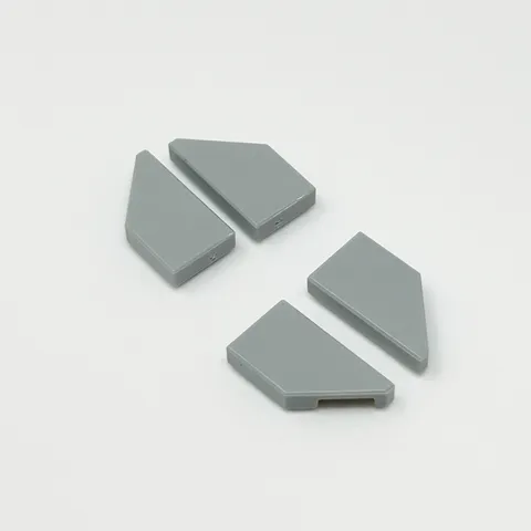 5091 5092 LEGO Parts Tile 1x2 Wedge Right & Left LIGHT BLUISH GRAY (2 Pairs)