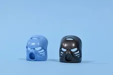 Bionicle Custom Kanohi Hau Resin Printed Pearl Dark Gray and Medium Blue