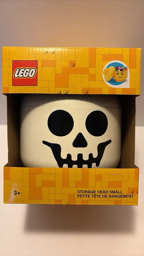 LEGO Halloween Storage Head Small Skeleton Candy Bucket. NEW In Box