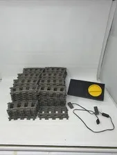 Huge Lot 88 Lego 9V Train Track Gray Pieces 66 Curved & 22 Straight & Regulator