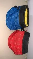 LEGO Storage BAG Travel Bucket Set Drawstring Carry Organizer Red and Blue Tote