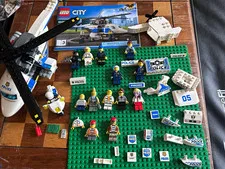 LEGO CITY Police 60138 Police Helicopter Parts Lot Minifigures Accessories
