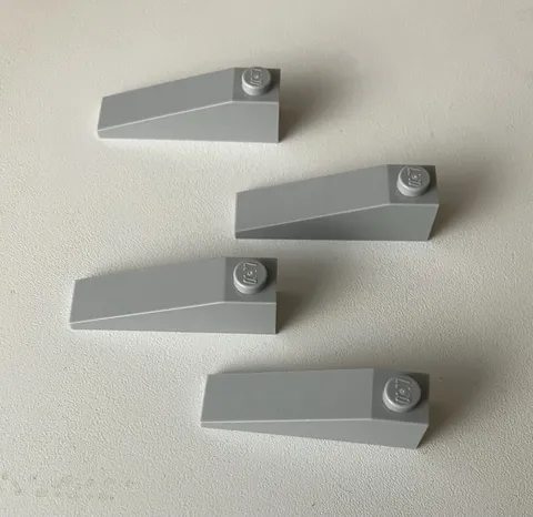 LEGO 4x NEW Slope 1x4 18° LIGHT BLUISH GREY #60477