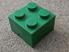 LEGO, Storage Brick, Green, 2 x 2 NEW 4-stud 1985, 5702019005742