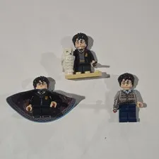 LEGO Harry Potter Minifigures Lot w/ Hedwig Owl, Cape/Cloak + Sword