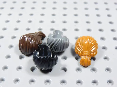 LEGO Lot of 4 Hair Swept Ponytail Horse Tail Minifig Black Dark Gray BQ