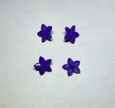 Lego Lot Of 4 Star Flowers Flower W Hair Connector New Medium Lilac Purple 