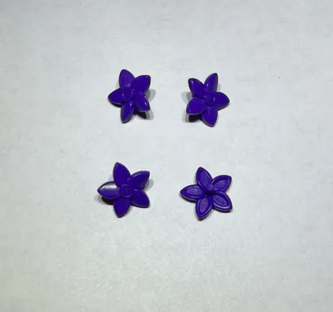 Lego Lot Of 4 Star Flowers Flower W Hair Connector New Medium Lilac Purple 