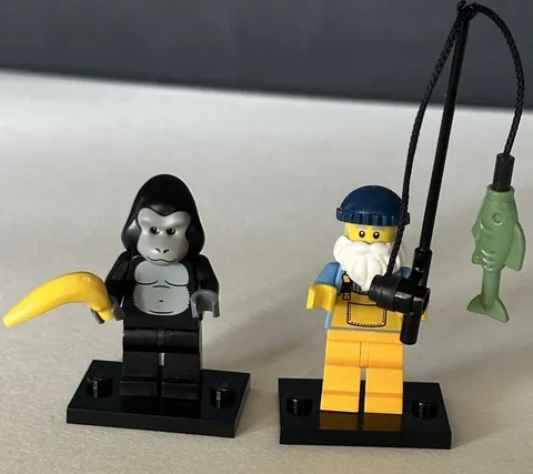 Fishermen & Gorilla - Series 3 LEGO Collectible Minifigures (2011) Lot Of 2