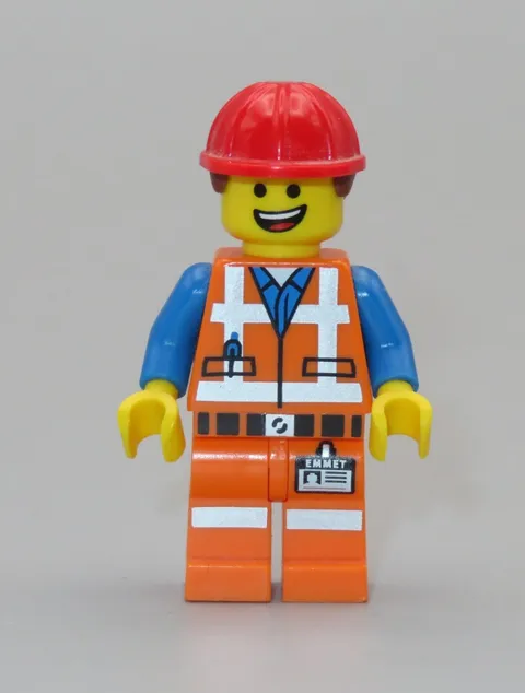 LEGO Emmet hardhat orange outfit minifigure Lego Movie