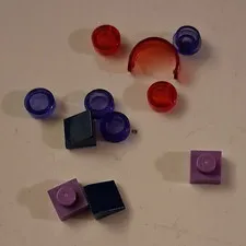 LEGO Multicolor Plastic Parts Pieces Lot Transparent Round Pieces & 1x1 Plates