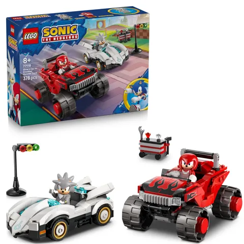 LEGO Sonic the Hedgehog Silver's Car vs. Knuckles' Monster Truck Toy - incl. 2 M