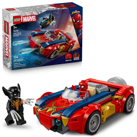 LEGO Marvel Spider-Man Car vs. Venomized Wolverine Building Toy Multicolor