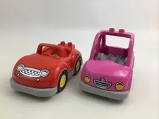 Lego Duplo Red Convertible Pink Car SUV 4pc Replacements With Bases