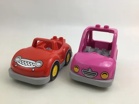 Lego Duplo Red Convertible Pink Car SUV 4pc Replacements With Bases