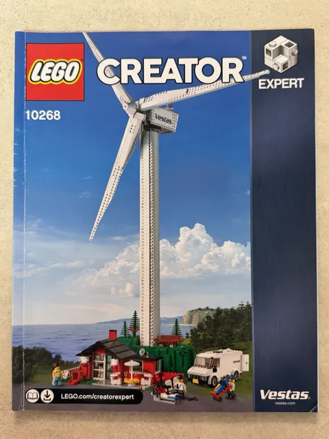2018 LEGO CREATOR: Vestas Wind Turbine (10268) Manual Instructions Book ONLY