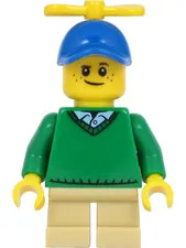 LEGO: Boy Freckles Green Sweater Propeller Cap (hol163a)