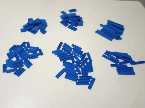 LEGO BULK LOT OF OVER 140 BLUE SMOOTH TILES 1X3 1X4 1X6 1X8 2X2  2X4
