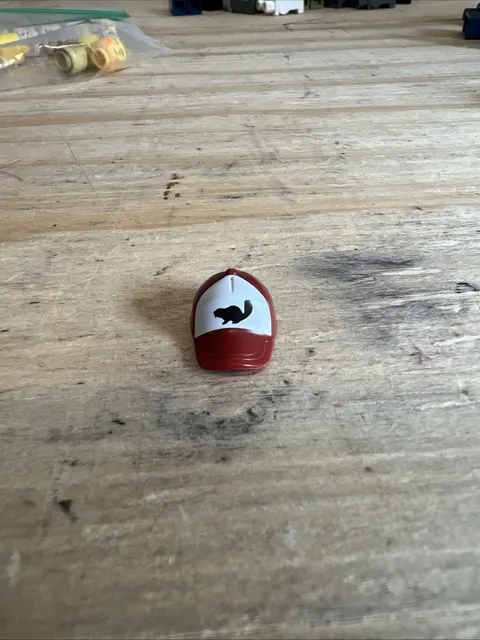 LEGO Minifigure Cap Red with Beaver Print Accessory