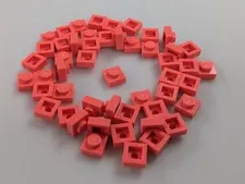 Lego x50 New Coral Plates 1 x 1 Stud Pieces # 3024 MOC Bulk Parts
