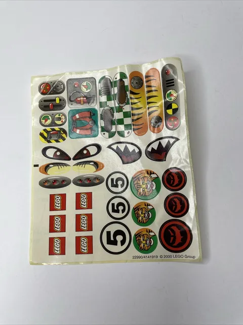 VINTAGE LEGO #2912 ACTION WHEELERS RADICAL RACER Sticker Sheet Replacement Rare