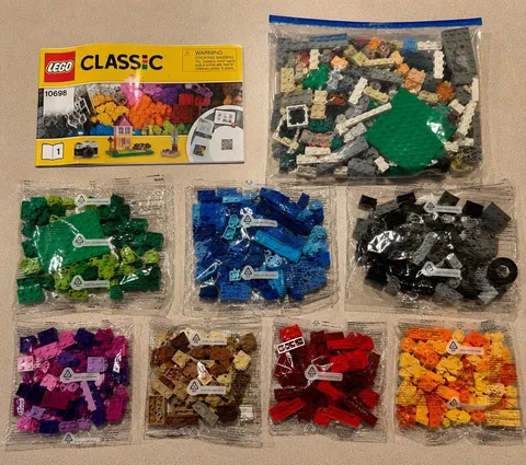 LEGO Classic 10698 Retired - 7 Sealed Bags + 1 Verified Complete Open Bag 