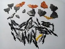 LEGO BULK LOT 54 BATMAN MINIFIGURE WEAPON BATARANGS  & SHIELDS MIXED COLORS