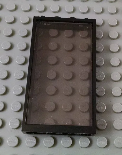 LEGO Black 1x4x6 Window with Translucent Black Glass