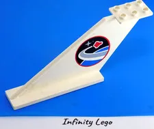 LEGO White 2x12x5 Passenger Airliner Tail Space Suttle Stickers (87614 3367)