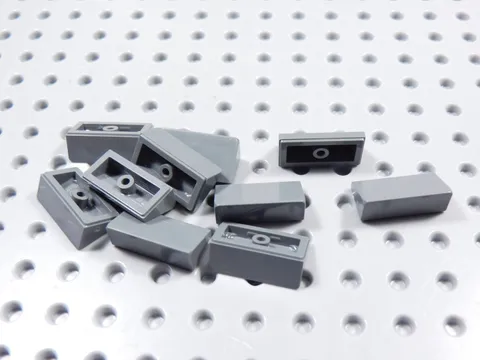 LEGO Lot of 10 Dark Bluish Gray 1x2x2/3 Slopes BE