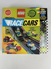Klutz LEGO Race Cars Activity Kit 124 Pieces 3-Ft Track Build 10 Cars