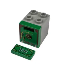 LEGO Old West Safe Western Bank Dial Lever Key Slot Dollar Bill Container