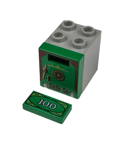 LEGO Old West Safe Western Bank Dial Lever Key Slot Dollar Bill Container