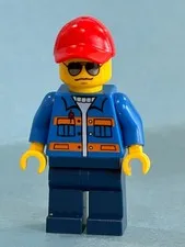 LEGO City Train Minifig cty0500a - Train Yard Worker - Light Scratches/No Cracks