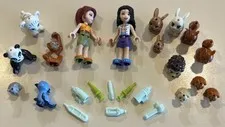 LEGO Friends Vet 3 Minifigure & Zoo Animal Lot With Pet Care Accessories
