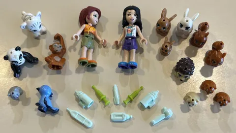 LEGO Friends Vet 3 Minifigure & Zoo Animal Lot With Pet Care Accessories