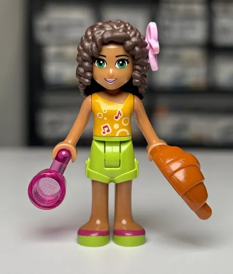 Lego Friends Andrea Minifigure Mini Doll frnd0094 Lime Shorts Orange Top 41097