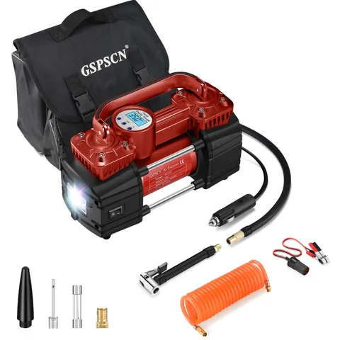 Gspscn 6X Faster Inflation Portable Digital Car Tire Inflator Gauge 150Psi Auto