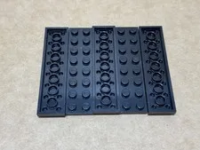 LEGO Parts - Black Plate 2 x 8 - No 3034 - QTY 5
