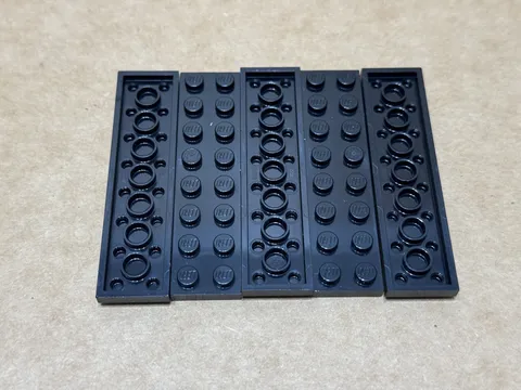 LEGO Parts - Black Plate 2 x 8 - No 3034 - QTY 5